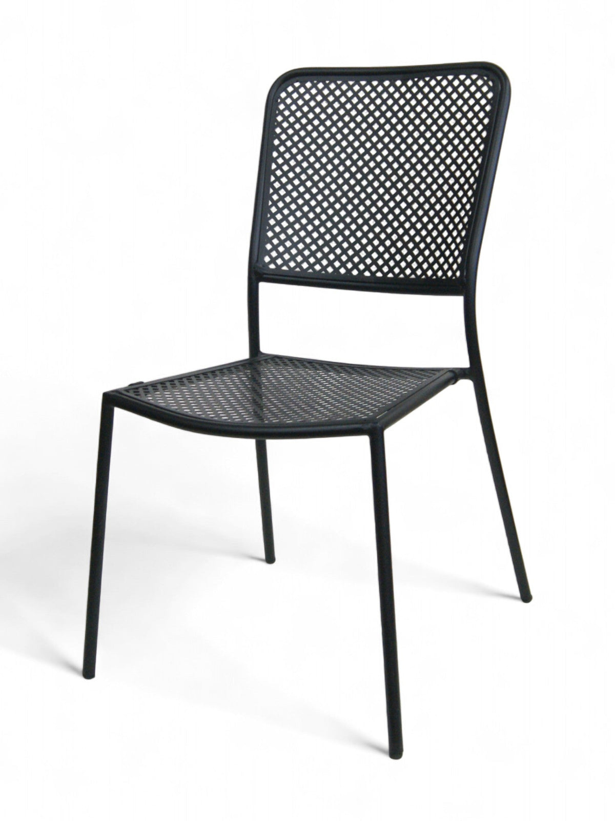 Black Stackable Metal Mesh Restaurant Chair