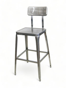 Metal Restaurant Barstool – Pewter