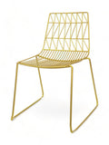 Stackable Metal Wire Restaurant Chair – Gold