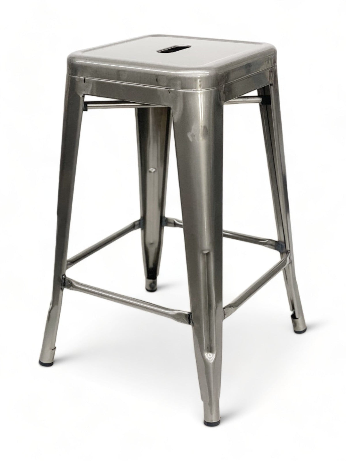Pewter Metal Counter-Height Stool, 24"