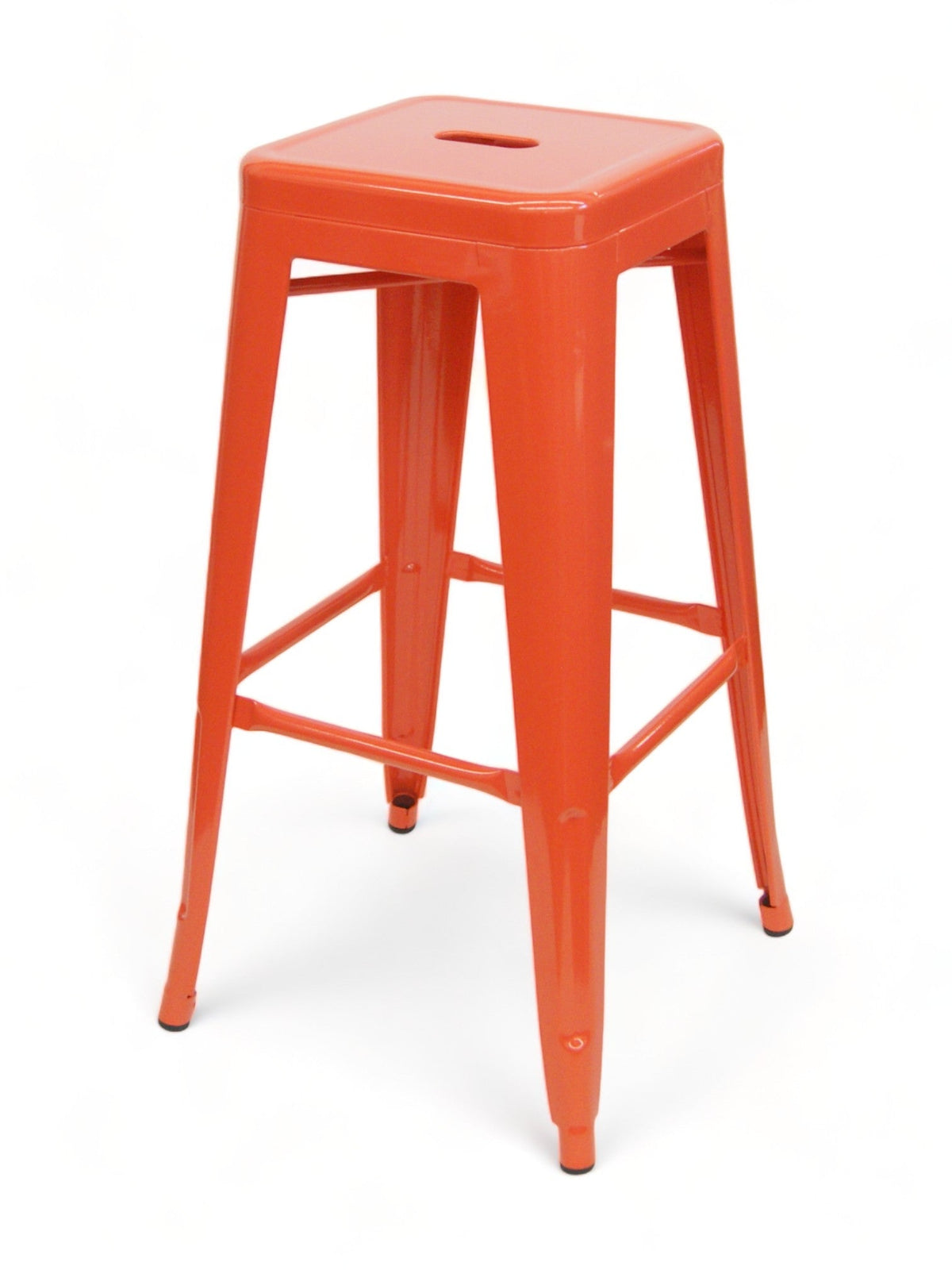 Backless Metal Restaurant Barstool – Orange