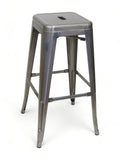 Backless Metal Restaurant Barstool – Pewter