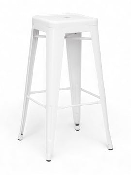 Backless Metal Restaurant Barstool – White
