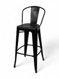 Metal Restaurant Barstool with Backrest – Black