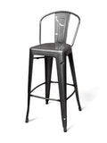 Metal Restaurant Barstool with Backrest – Pewter