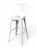 Metal Restaurant Barstool with Backrest – White