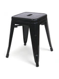Backless Metal Restaurant Chair – Black