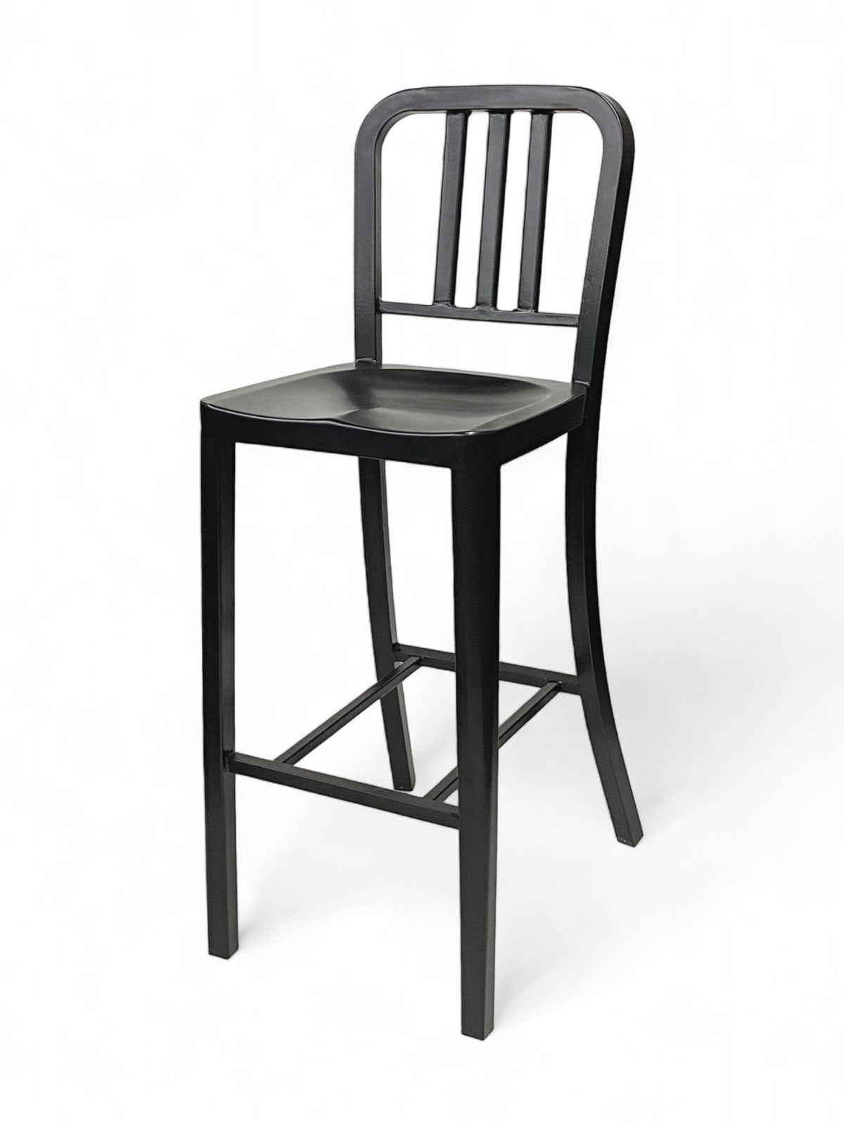Black Metal Navy-Style Restaurant Barstool