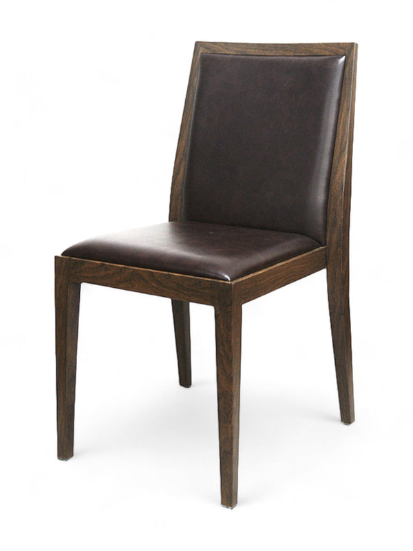Upholstered Aluminum Restaurant Chair with Wood-Grain Frame