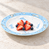 MA29-D blue dolphin ceramic plate with strawberries and blueberries