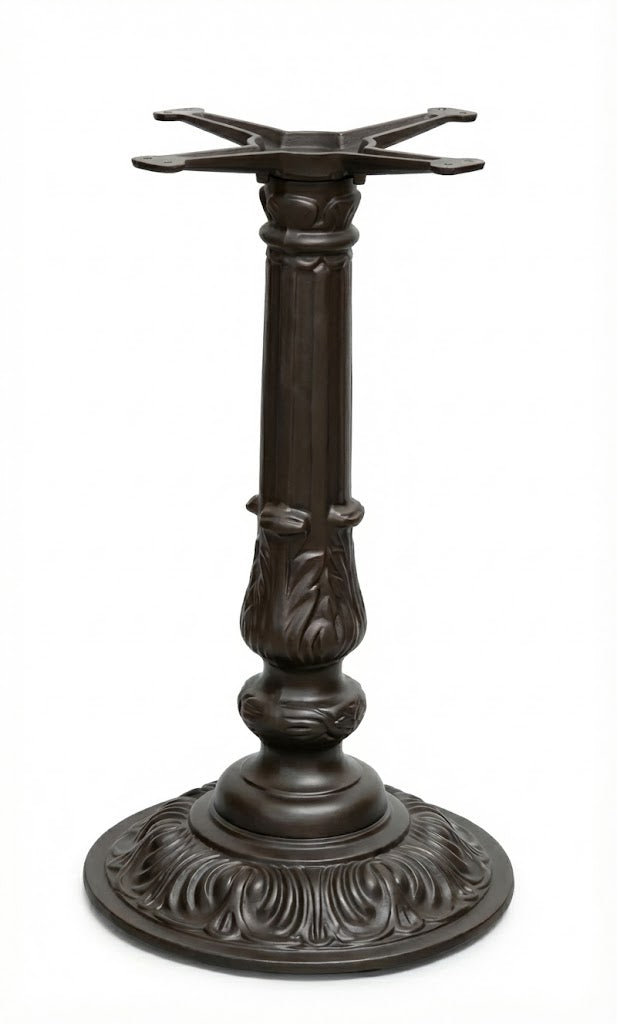 Black Cast Iron Ornamental Round Table Base – OM16R – 28-inch dining height