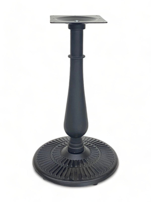 Black Cast Iron Ornamental Pan-Style Table Base – 28" Dining Height