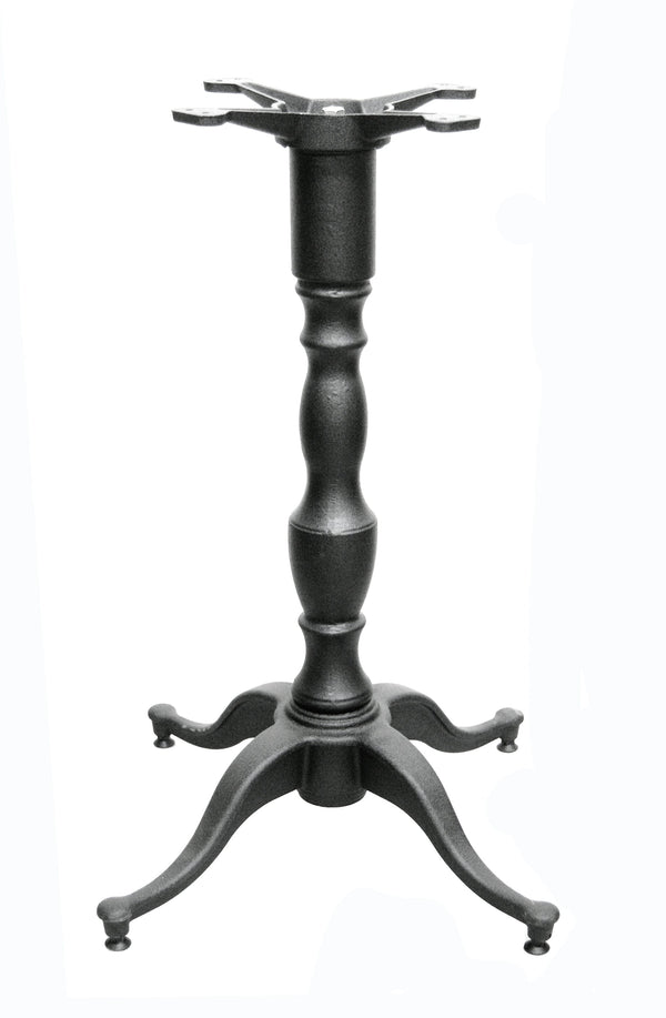 Black Cast Iron Four-Prong Ornamental Table Base – 28" Dining Height