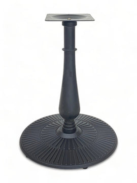 Black Cast Iron Ornamental Pan-Style Table Base – OM22R – 28-inch dining height
