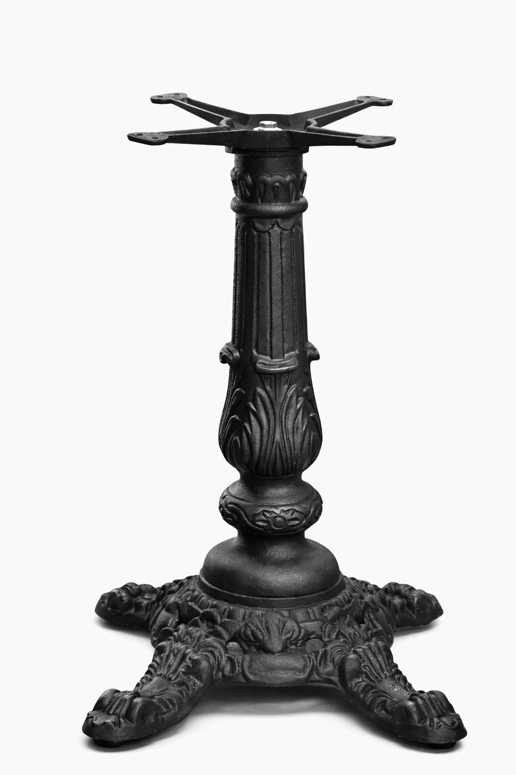 Black Cast Iron Ornamental Cross Table Base – OM2424 – 28-inch dining height