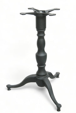 Black Cast Iron Three-Prong Ornamental Table Base – OM263 – 28-inch dining height