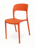 Orange plastic restaurant chair