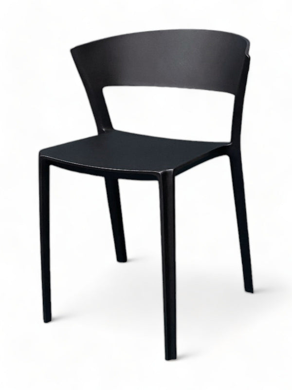 Black Open-Back Plastic Restaurant Chair