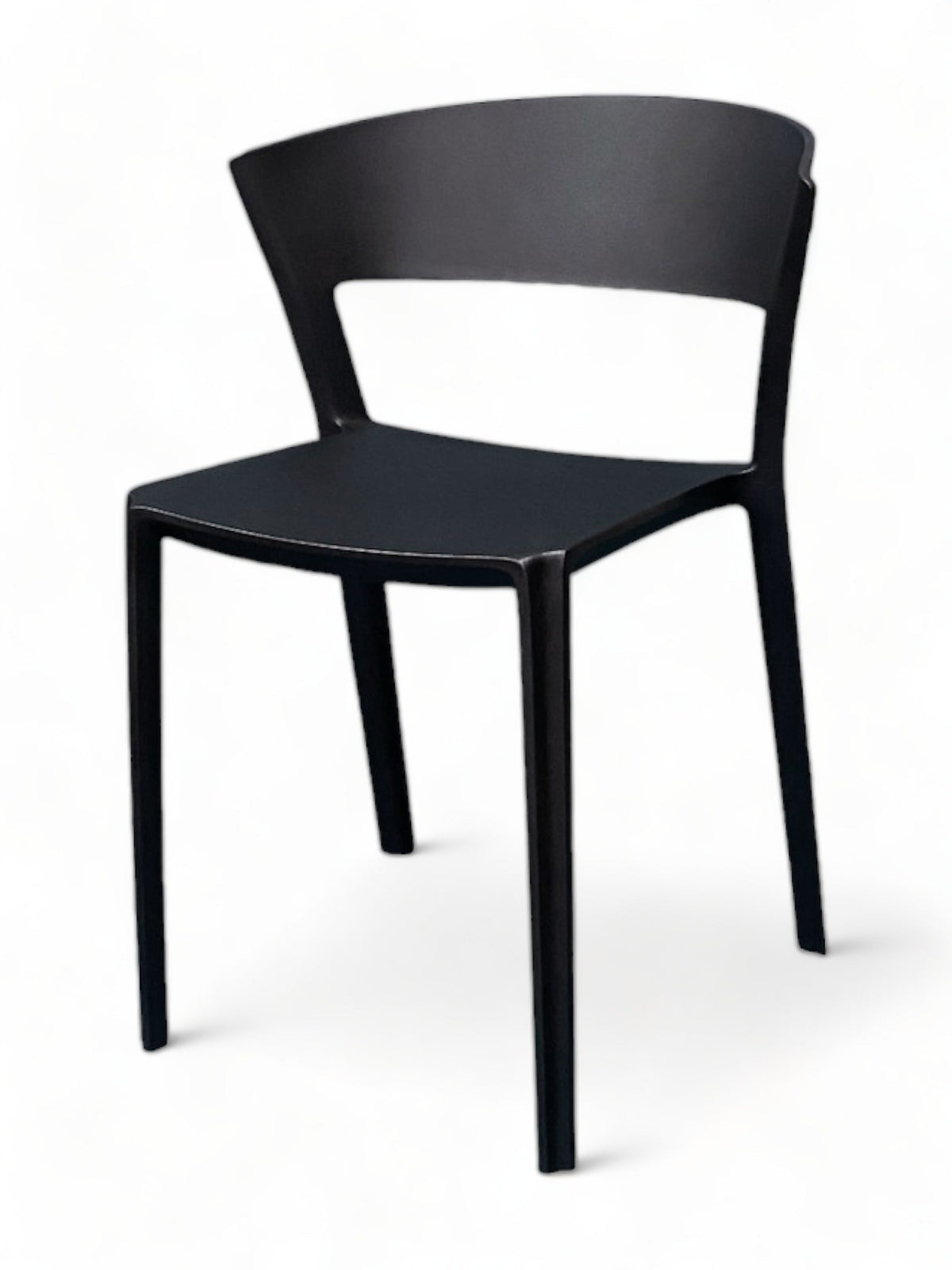 Black Open-Back Plastic Restaurant Chair