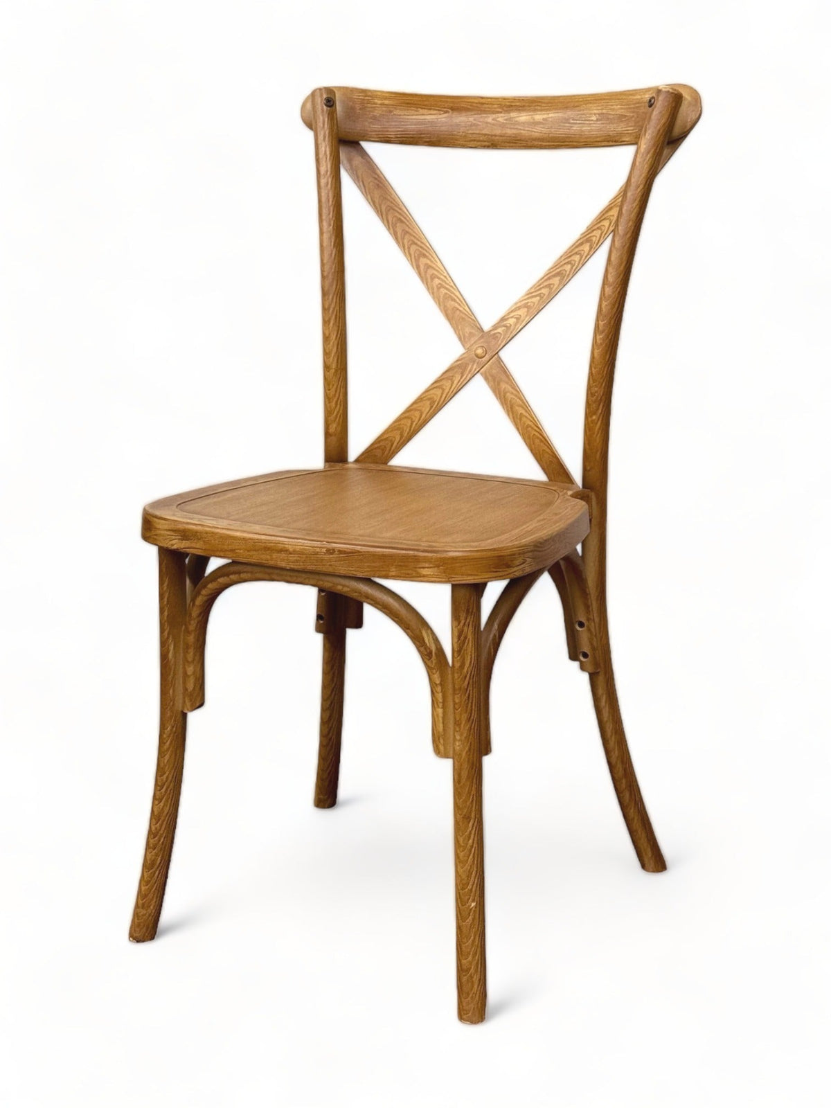 Oak-Look Plastic X-Back Restaurant Chair