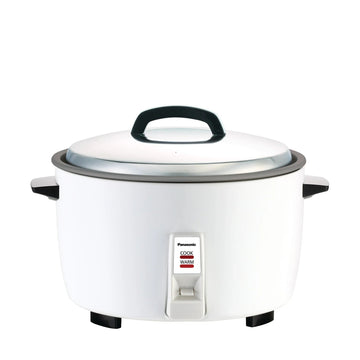 Panasonic SR-GA421FH commercial rice cooker with white body and handled glass-window lid