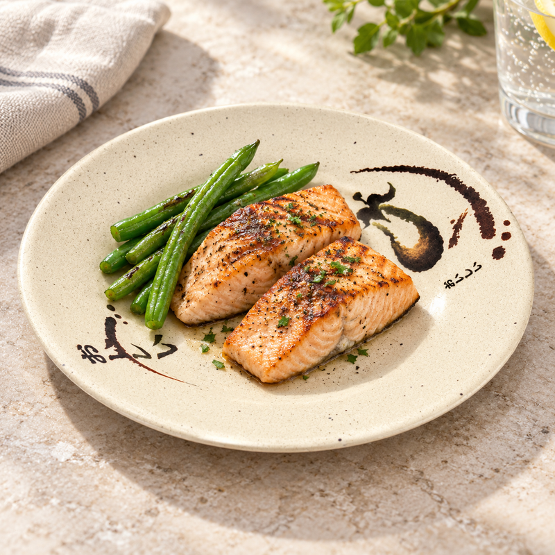 807-E Eggplant-pattern melamine plate — build a compact savory serving
