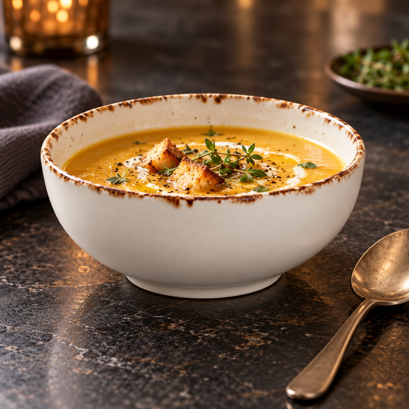 Splash Blanch 10-ounce bowl serving a small soup course