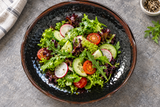 1812TM12-inch black and brown Tenmoku lotus plate serving salad