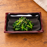 2406TM Tenmoku rectangular plate with a small spinach and sesame side