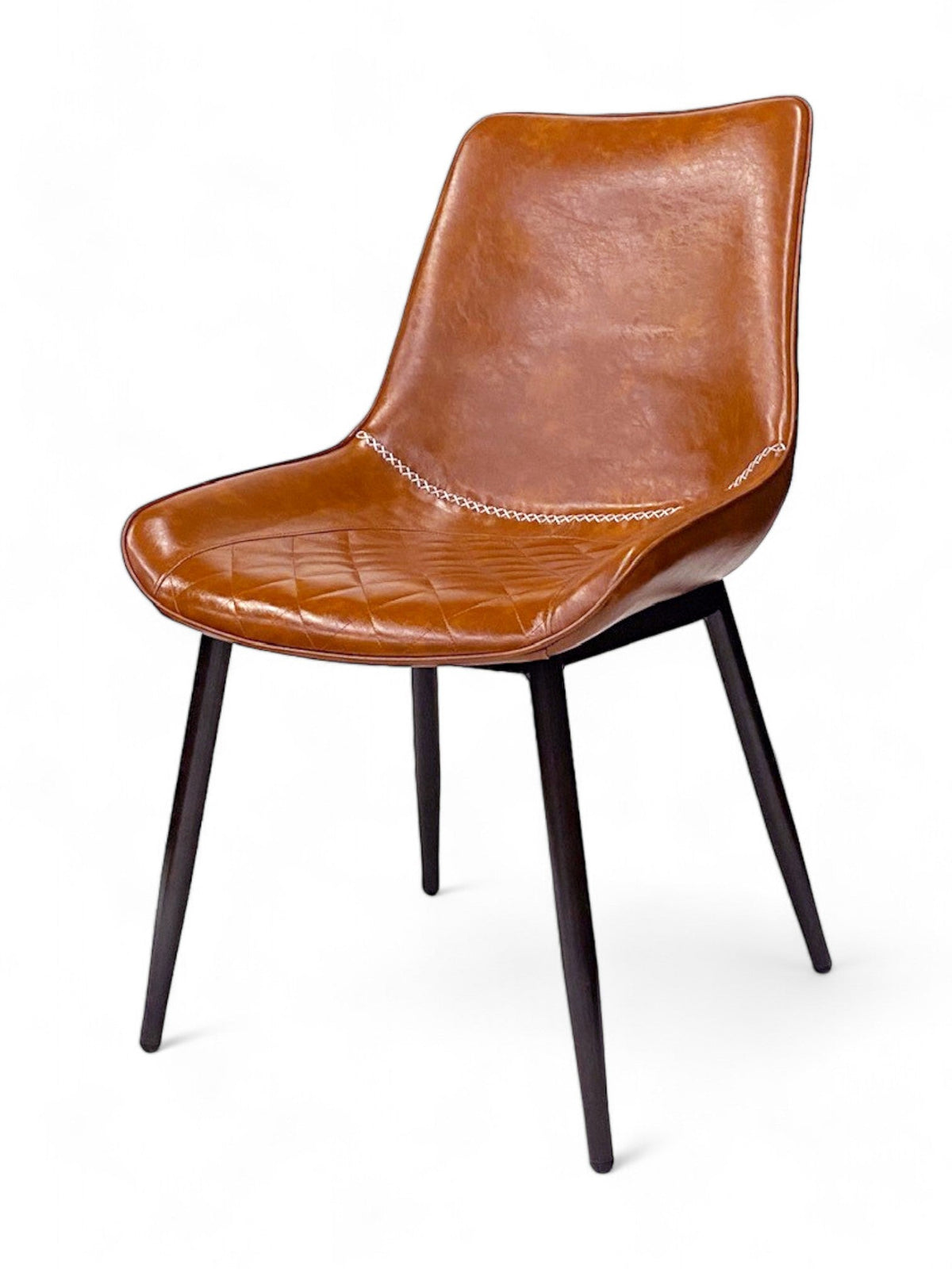 Pumpkin Upholstered Restaurant Chair with Espresso-Finish Metal Frame