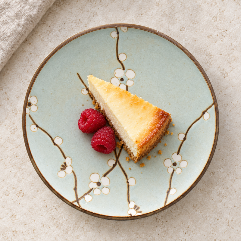 7.65 in Aqua Blossom Ceramic Plate — Q275-BP