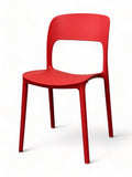 Red plastic restaurant chair