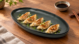 RFR-13 dark green egg-shaped porcelain plate serving small dumplings