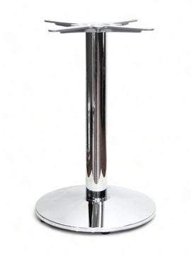 Round chrome table base, 28-inch dining height