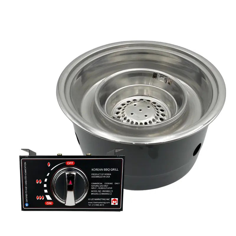 Round Built-In Korean BBQ Gas Grill & Roaster