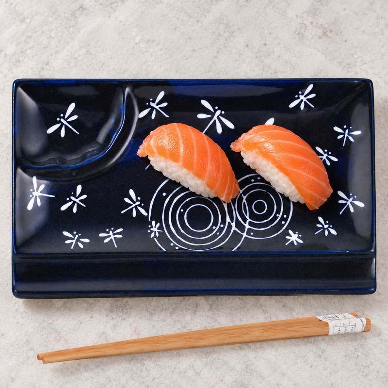 Dragonfly Sushi Plate with Sauce Well — SFP3-5039