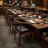 Dark Brown Finish Bull Horn Regular Chair