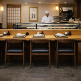 Dark Brown Finish Bull Horn Regular Chair