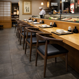 Dark Brown Finish Bull Horn Regular Chair