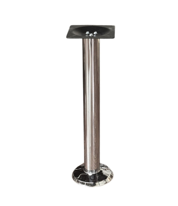 Chrome Steel Bolt-Down Table Base – 28" Dining Height