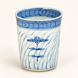 11790 five-cup set: close detail of one included flower-and-grass cup