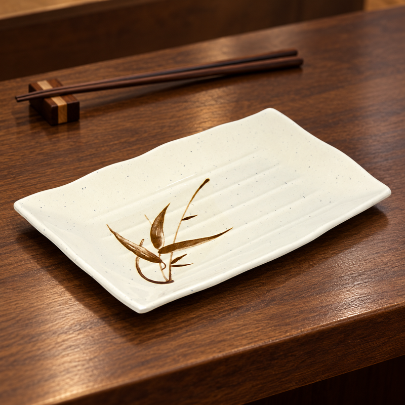 511-J Autumn Grass melamine plate on a counter