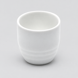 A1888 white ceramic sake cup viewed from an elevated angle