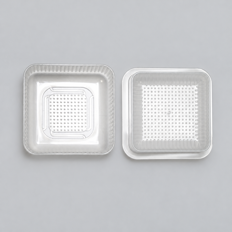 Overhead view of the KK-697 square mold and textured pressing lid