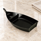 TZ901-B black divided sushi boat on a pale stone counter