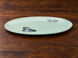 YG-5512CL oval landscape plate on wood tabletop