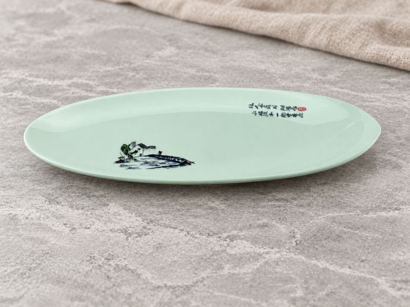 YG-5512CL white Country Landscape platter displayed for serving