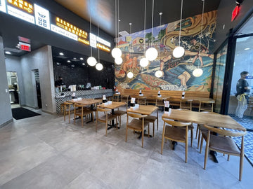 Natural White Oak Plank Live-Edge Restaurant Tabletop – restaurant installation example; base and seating not included