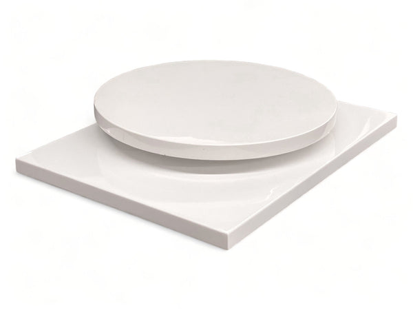 White Epoxy Restaurant Tabletop, 1.5" Thick