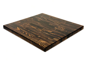 Medium Dark finish carbonized ashwood butcher block tabletop
